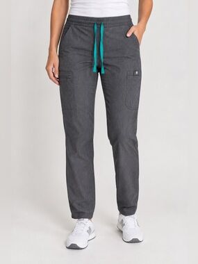 FIGS Technical Collection Scrub Pants S Charcoal Gray Cargo Drawstring